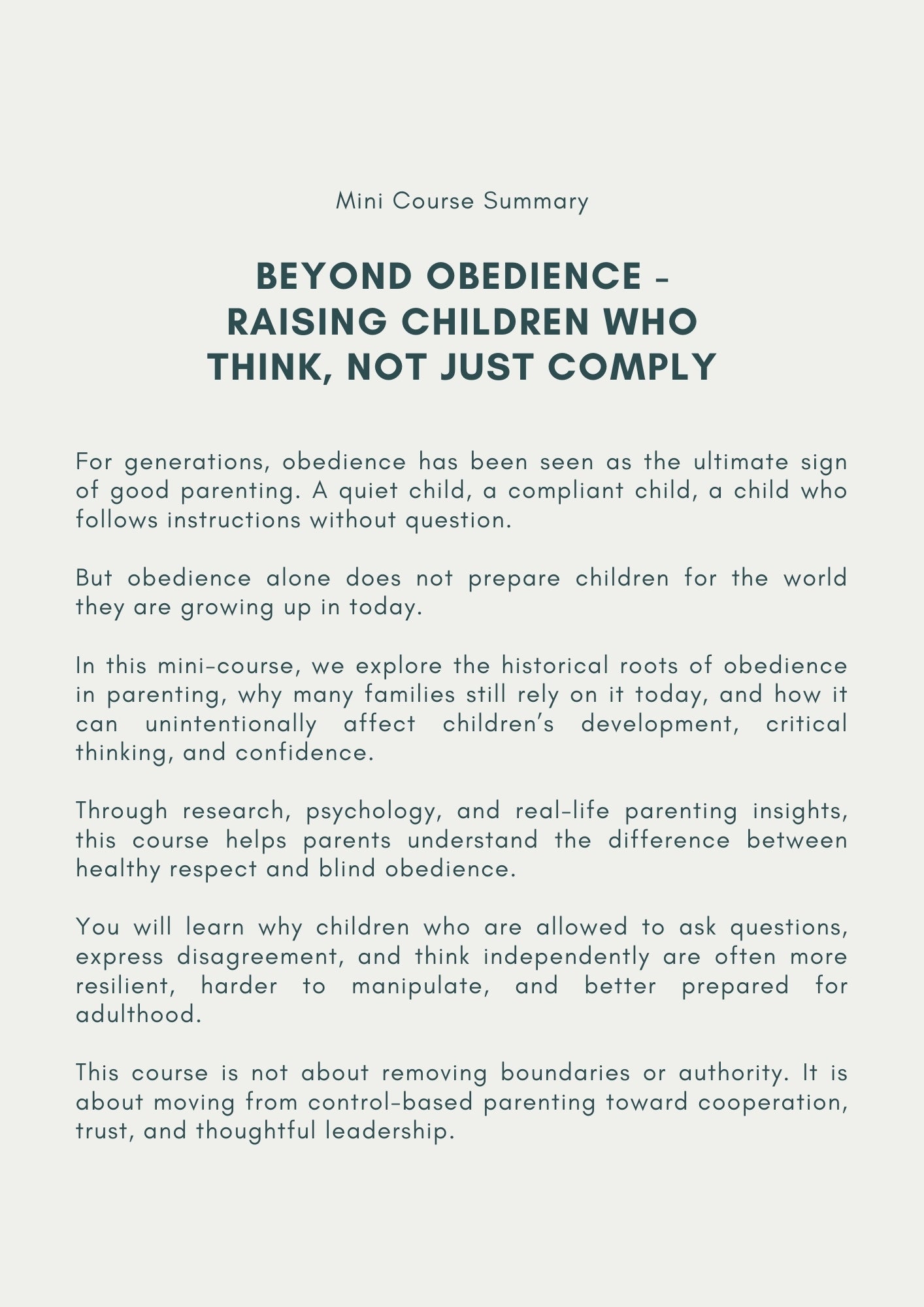 Forcing Obedience Is Dangerous