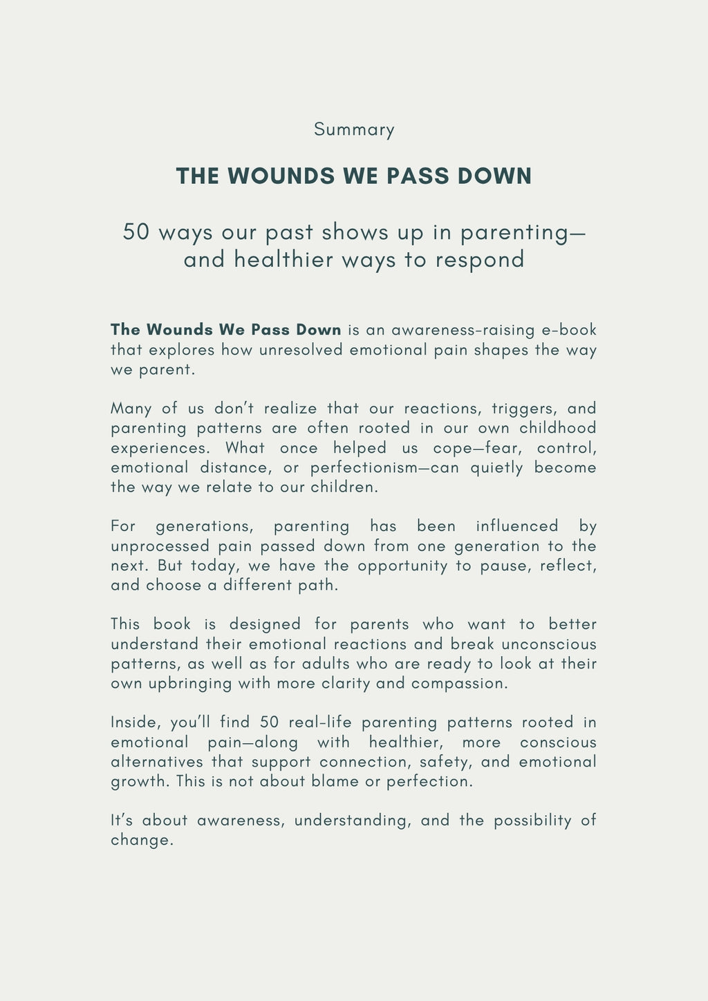 The Wounds We Pass Down