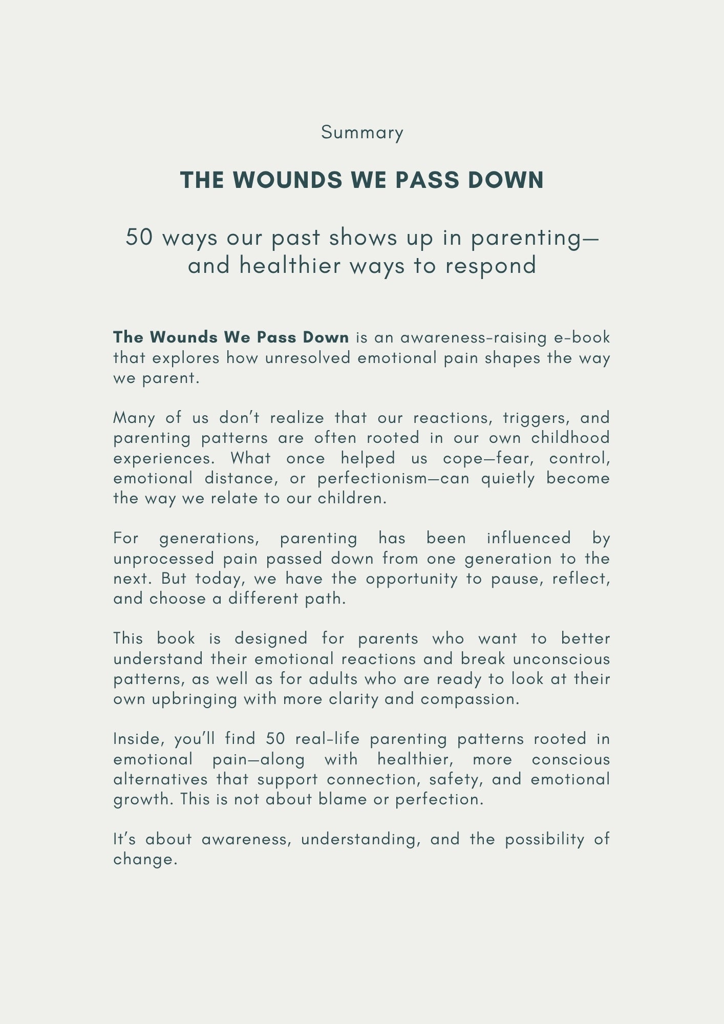 The Wounds We Pass Down